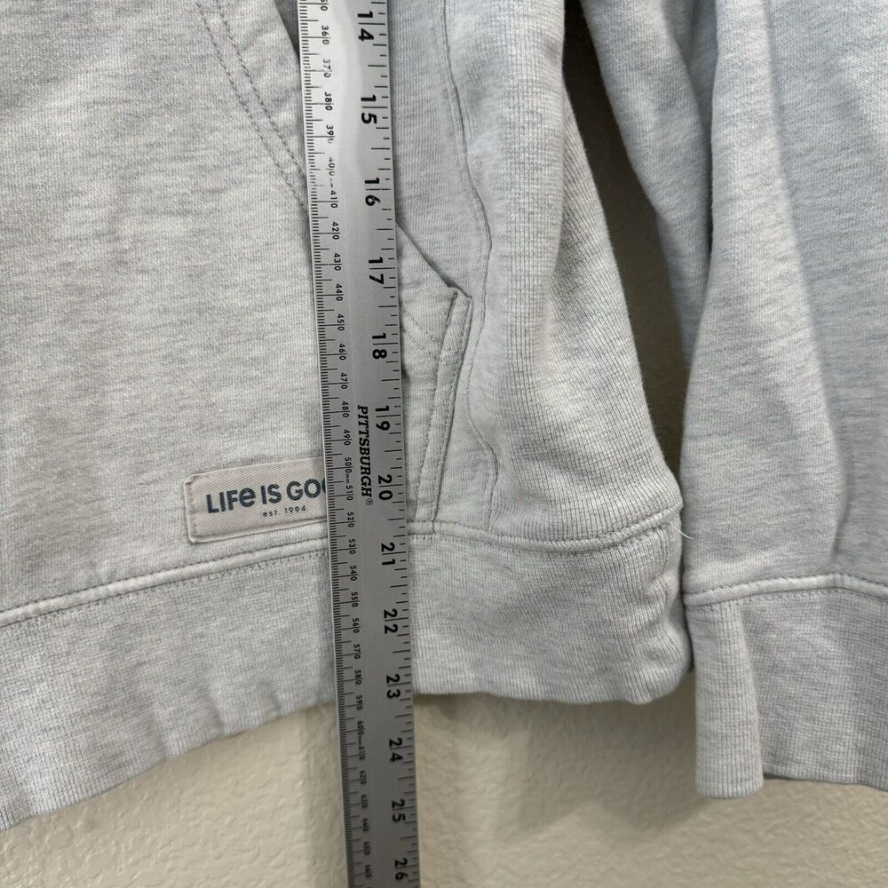 Life is Good Sweater Womens Size XS Hoodie Pullover Graphic Gray - Picture 5 of 7